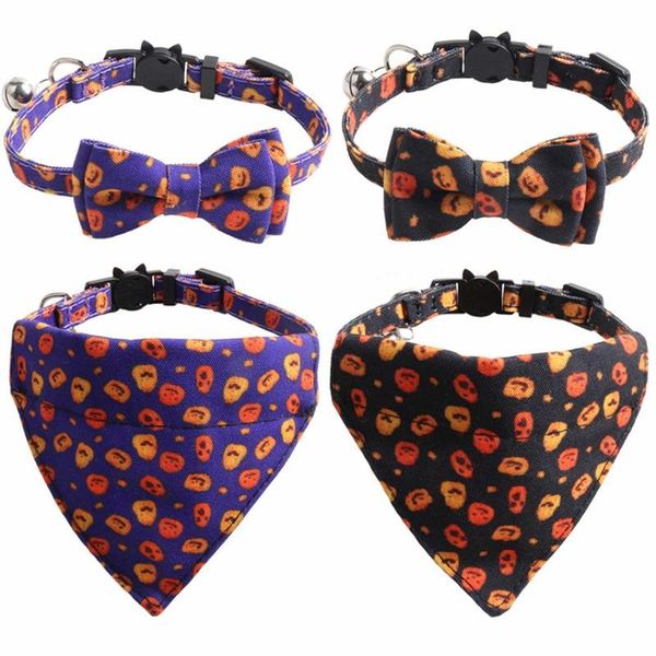 

cat collars & leads halloween pets collar adjustable puppy chihuahua neck strap safety buckle kitten necklace bandana kitty bibs accessories