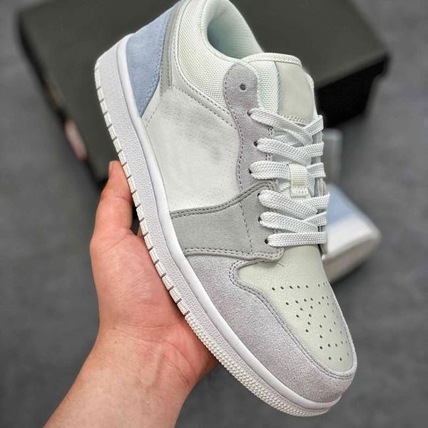 

jumpman 1 low paris white sky football grey golf shoes mens designer trainers schoenen