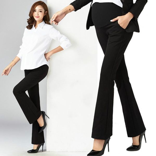 

maternity bottoms pants boot cut capris business wear maternidad ol style trousers for pregnant women pregnancy, White