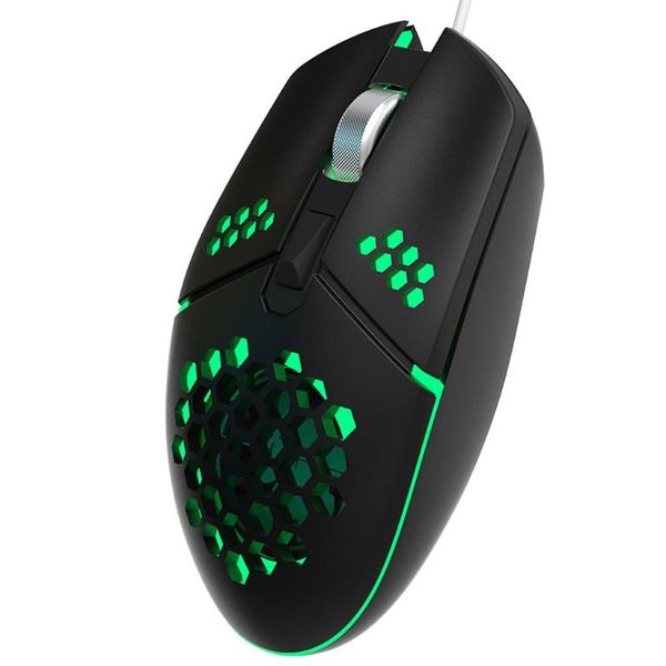 

led gaming wired usb mouse fan lightweight honeycomb hollow-out mice