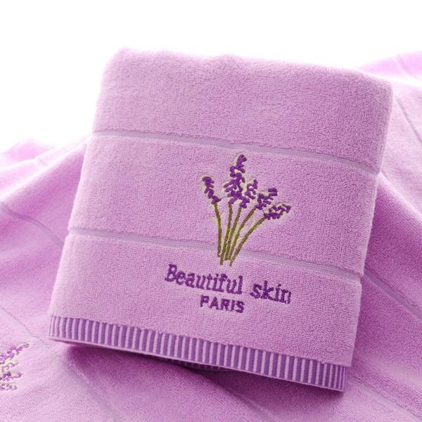 

towel bath face lavender 100% cotton soft beauty bathroom products absorbent romantic lovers gift