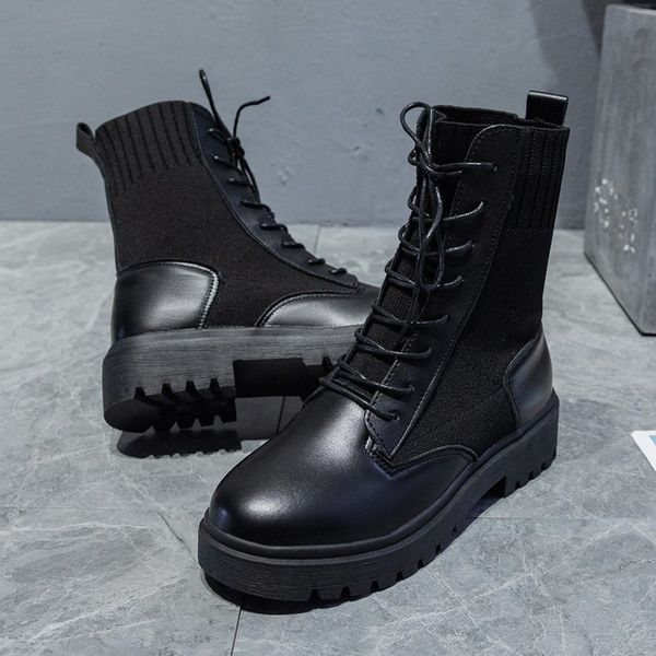 

dress shoes s martin boots for women women's shoes british style tissue stretcher plat platform motorcycle 3j2a, Black