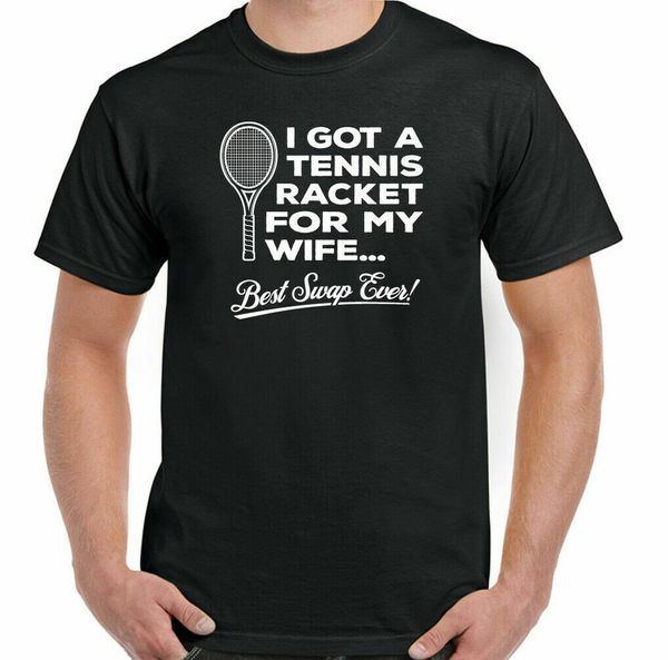

tennis t-shirt herren lustige spieler schlÃ¤ger fÃ¼r my wife ball geburtstag, White;black