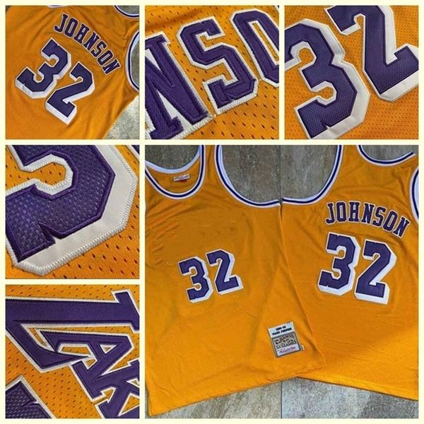 

Men\rLos\rAngeles\rLakers Earvin Johnson commemorative basketball jerseys, Exquisite embroidered basketball jerseys, Color1
