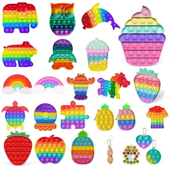 

2021 latest christmas fidget toys xmas decorations push bubble sensory anti stress decompression toy autism reliever for kids adults