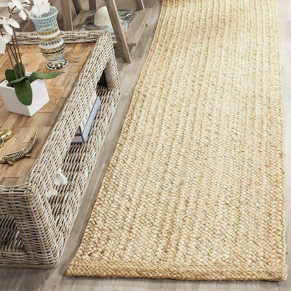 

carpets living room decoration jute rug runner natural handmade braided style reversible rustic look rugs