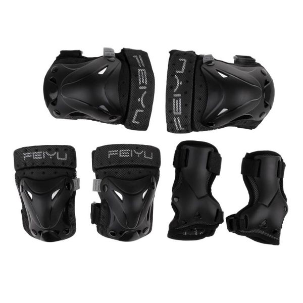 

kid's adjustable sports safety protective gear set - knee pads elbow wrist guards for skating cycling biking skateboard back support, Black;blue