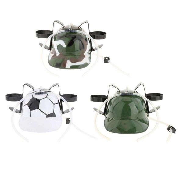 

party hats creative drinking helmet can holder with straw fun beverage gadgets beer hat guzzler drink