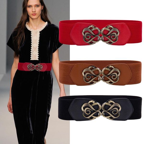 

fashion women ladies elastic belts waist strap dress coat sweater all-match decorative waistband, Black;brown