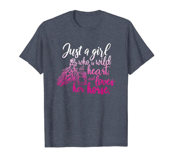 

barrel racing t shirt wild and loves her horse cute gift, White;black