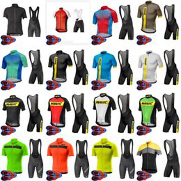 Mavic equipe bicicleta ciclismo de manga curta jersey bib shorts conjunto verão rápido seco homens mtb uniforme de bicicleta de bicicleta kits de corrida ao ar livre sportwear S21042936