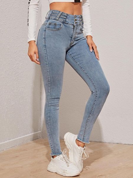 

high-rise skinny jeans x3kw#, Blue
