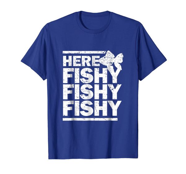 

here fishy fishy fishy funny fishing lover t shirt, White;black