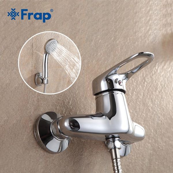 

frap wall mounted bathroom faucet bath tub mixer tap with hand shower head chrome-plated brass f2004 sets