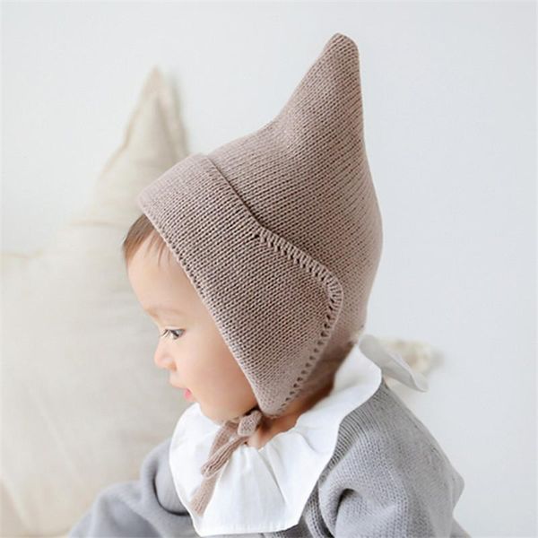 

caps & hats baby toddler hairball winter hat for girls boys ball kids warm crochet steeple witches knitted born beanies, Yellow