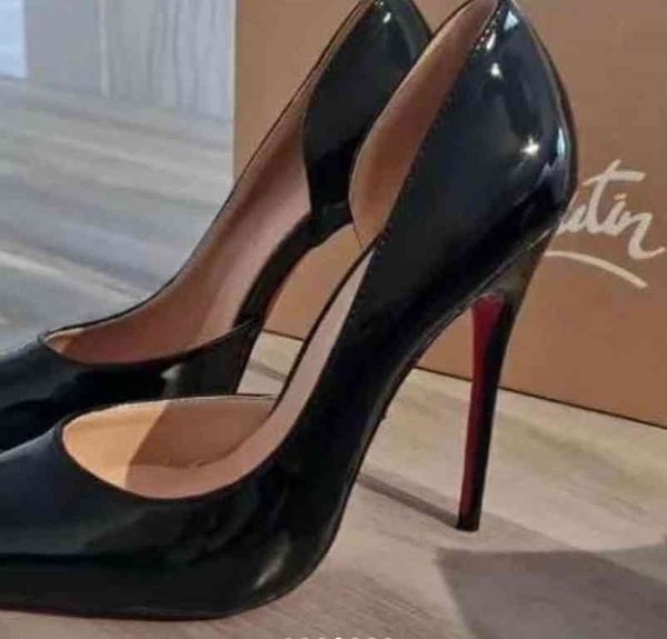 

sandals 2021 luxury pumps brand red high heel wedding shoes genuine leather 8  12cm women ladies 34-44 t8bw, Black