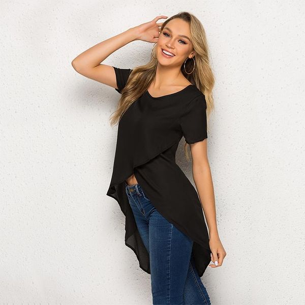 

women's blouses & shirts summer ladies black chiffon women sheer clothes china femininas camisas clothing female, White