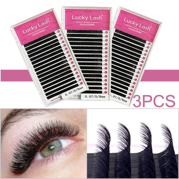 

false eyelashes 3cases wholesale individual eyelash extension 3cases/lot soft natural mink maquiagem lashes cilios makeup