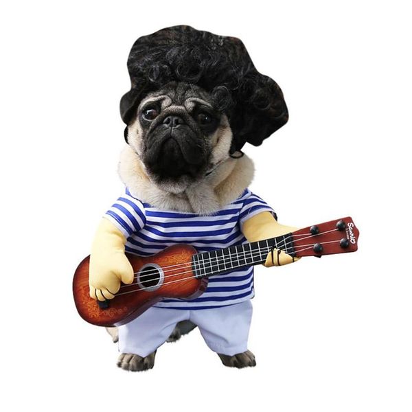 

dog apparel stripe guitar funny pet cat halloween costume party festival outfit