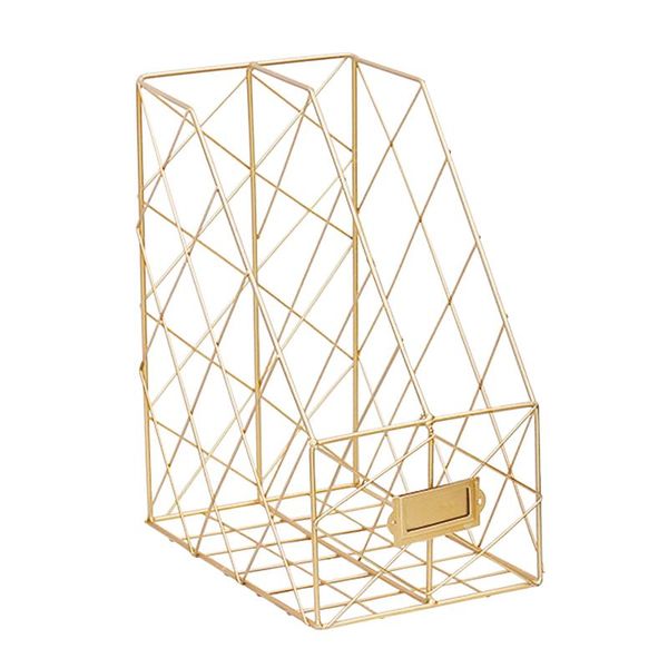 

hooks & rails storage rack magazine iron grid deskmanagement practical hollowed out office stand file holder books organizer shelf home