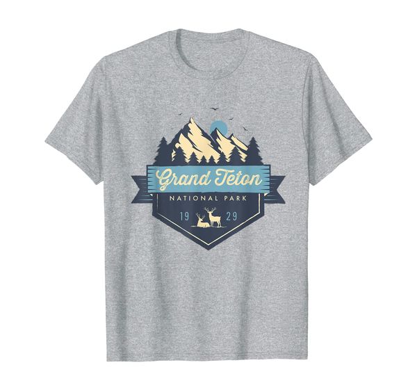 

grand teton national park cool vintage mountain t-shirt, White;black
