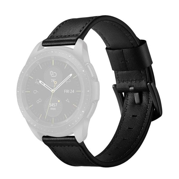 

watch bands leather replacement wrist strap band 22mm for samsung galaxy 46mm fashion luxury buckle watchstrap, Black;brown