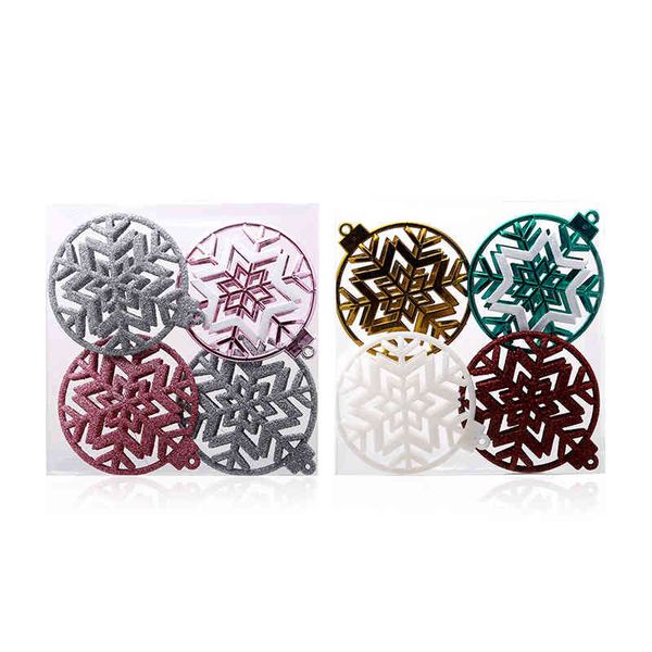 

yinghao christmas tree hollowed out pendant layout jewelry snowflake 4 pieces / box