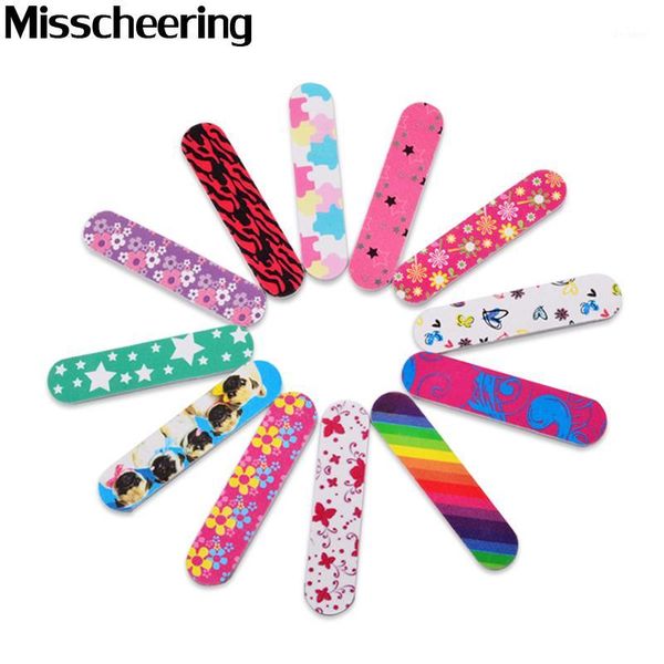 

10pcs professional mini nail art file buffer mix random designs durable sandpaper for manicure tools1