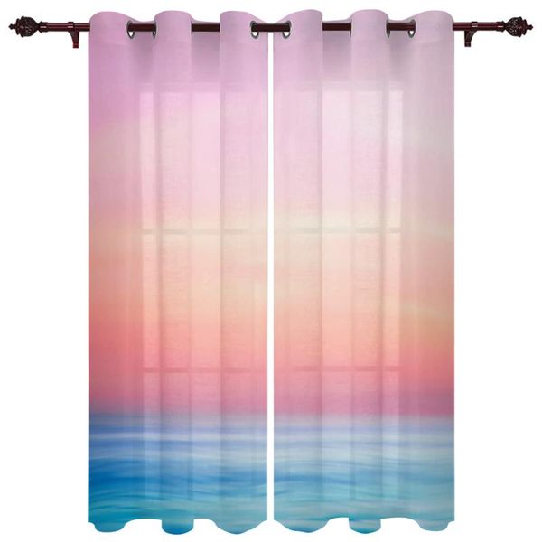 

luxury modern window curtains sea surface pink gradient bedroom living room dining translucent beautiful curtain & drapes