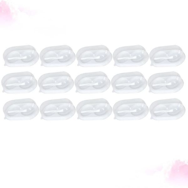 

15pcs 2 grids cake boxes dessert containers mooncake tray egg yolk crisp box cupcake case packaging (white) gift wrap