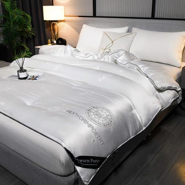 

graspdream high-end luxury 100% white mulberry silk quilt duvets winter thicken keep warm comforters king queen full size & sets