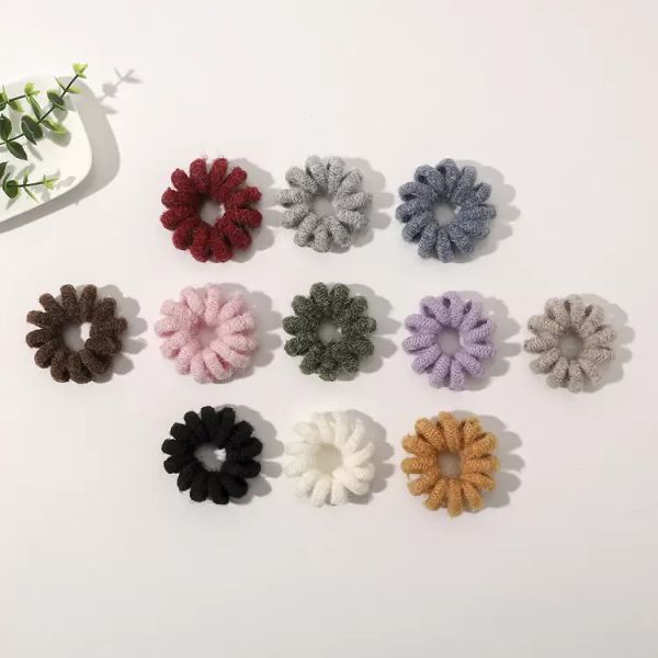

21 colors telephone wire cord gum hair tie accessories girls elastic hairband ring rope candy color bracelet stretchy scrunchy, Slivery;white