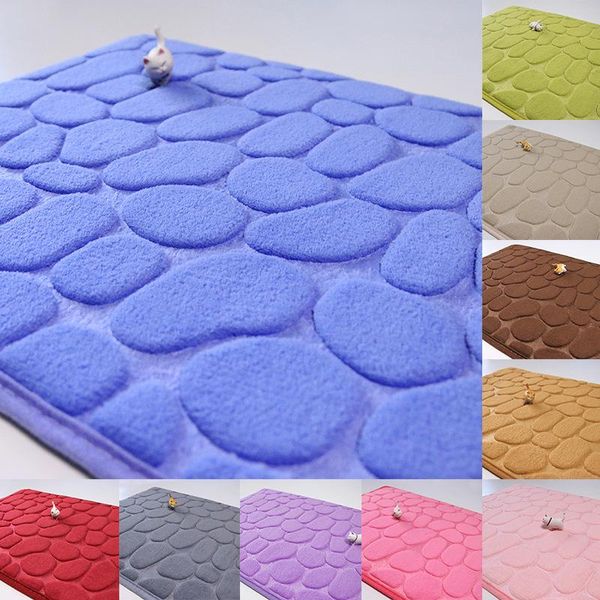 

bath mats coral velvet footpads embossed pebbles small feet cotton carpet floor mat household bathroom kitchen water absorbent door