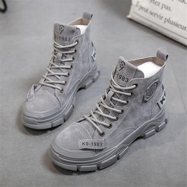 

boots winter suede women casual shoes fashion autumn comfortable thick ankle female f987, Black