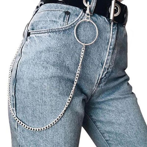 

keychains hip hop punk metal ring pants chain jeans accessories pendant, Silver