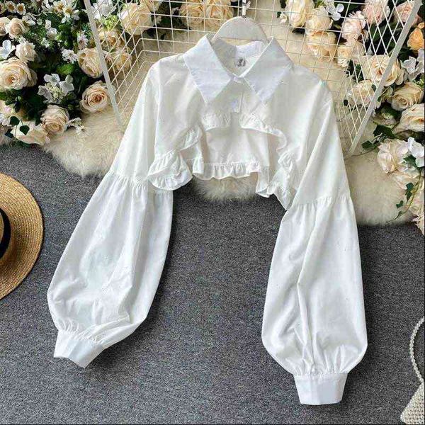 

women shirts long sleeve short capes woman white drop good quality