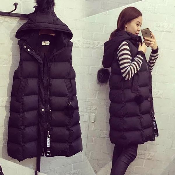 

vests vt autumn winter korean version large size women slim, medium and long down cotton et, Black;white