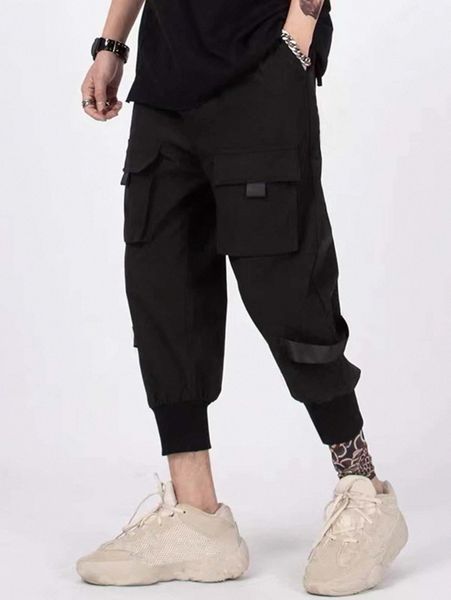 

men flap pocket cargo pants z1ej#, Black