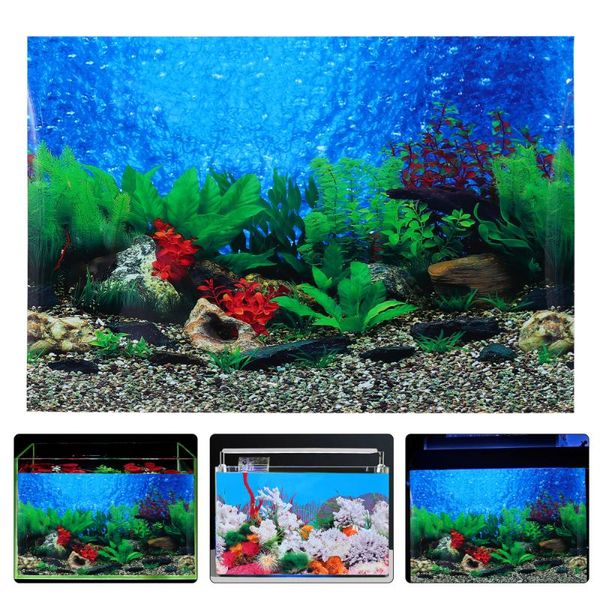 

self-adhesive fish tank wall sticker double sided aquarium background decorations