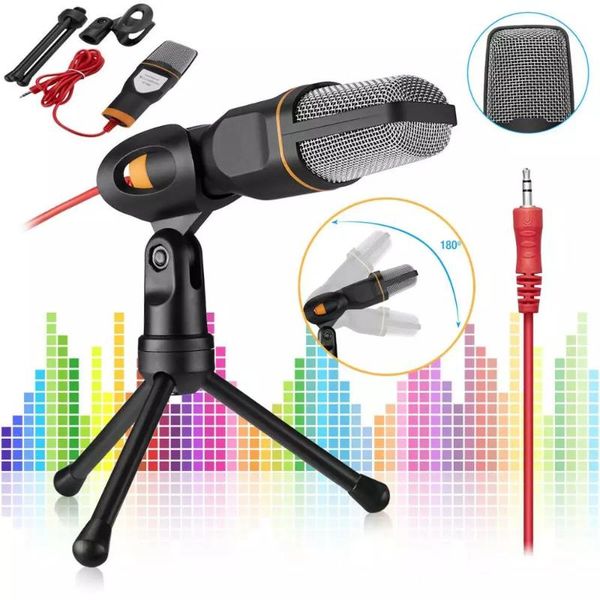 

microphones condenser microphone 3.5mm plug home stereo mic with desktripod for pc youtube video gaming podcast recording