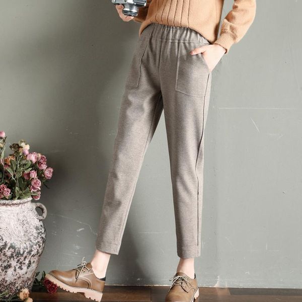 

women's pants & capris to film a female trousers of tall waist loose 9 points radish show thin foot slacks, Black;white