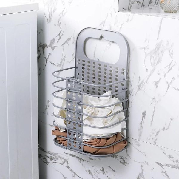 

storage baskets foldable wall hanging laundry basket bucket underwear socks dirty clothes bathroom organizer