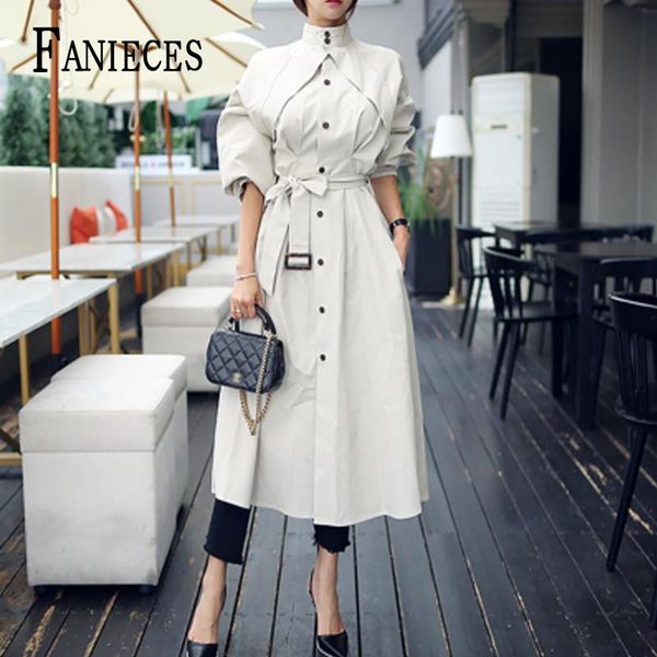 

spring autumn winter long coat women turn-down collar trench coats stylish office lady sashes female windbreaker outwear women's jacket, Black;brown