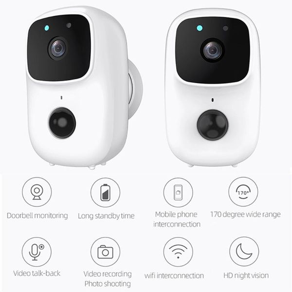 

doorbells wireless camera b90 wifi smart video doorbell pir night vision visual recording security door bell monitor support tuya