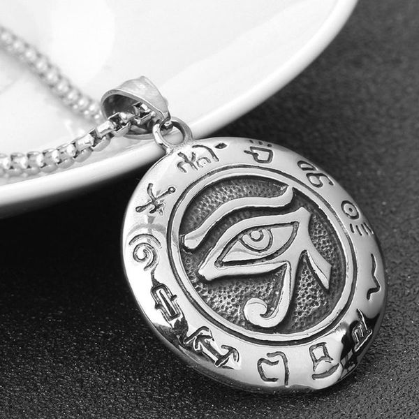 

vintage fashion antique egypt mythology eye of horus rune amulet necklaces for men pendant, Silver