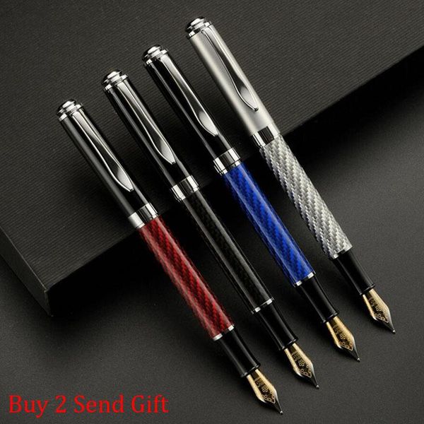 

fountain pens classic design carbon fiber full metal ink pen quality business men writing buy 2 send gift