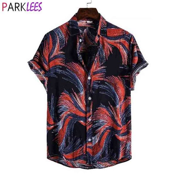 

funky black hawaiian beach shirt men summer short sleeve causal button down chemise holiday party vacation clothing -3xl 210809, White;black