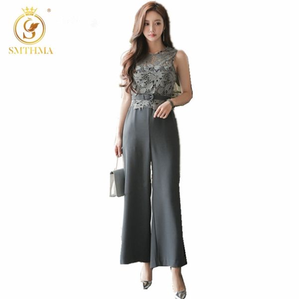 Chegada das mulheres de retalhos de mulheres para mulheres macacões sem mangas senhoras lace club outfits jumpsuit 210520