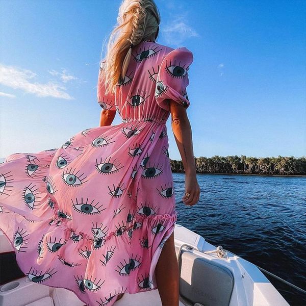 

wrinkle pink eyes chiffon women dresses short sleeve summer beach dress wear swim suit cover up d1, Black;gray