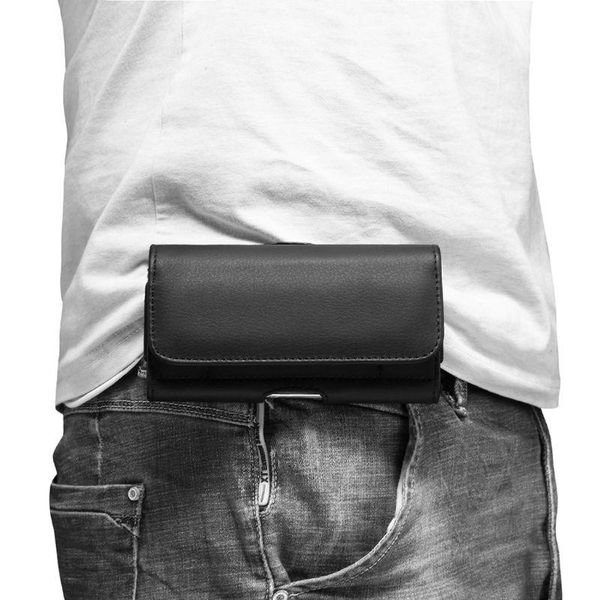 

waist bags pu leather horizontal belt clip pouch phone bag for men all universal pocket running